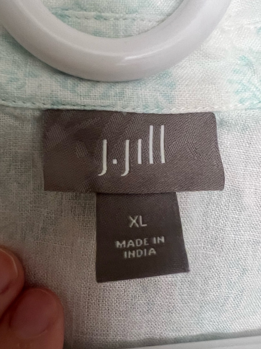 J. Jill Printed 100% Linen Button Down Blouse - Picture 5 of 9